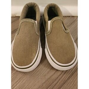 US Sport Kids Size 6 Slip On Canvas Shoes Green Dinosaur Print